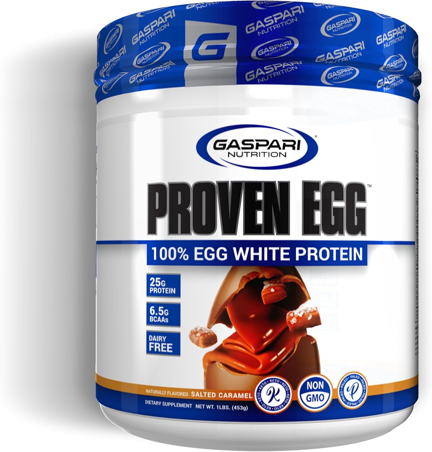 gaspari-nutrition-proven-egg-white-protein-powder---25g-protein-keto-friendly-dairysoylactose-free---salted-caramel-flavor---1lb-1