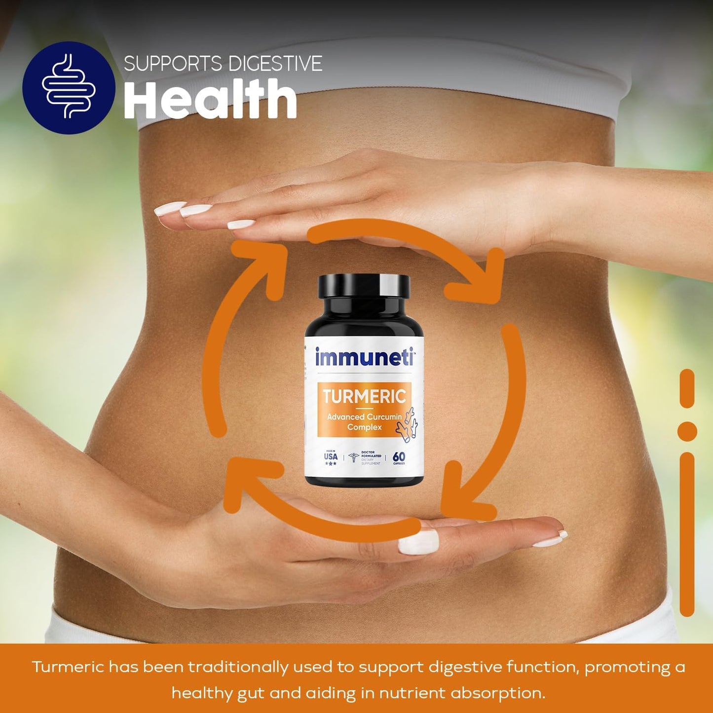 Turmeric Curcumin Complex Capsules - Immune Support Supplement with Advanced Formula for Overall Health - 60 Count - Espot.com.au