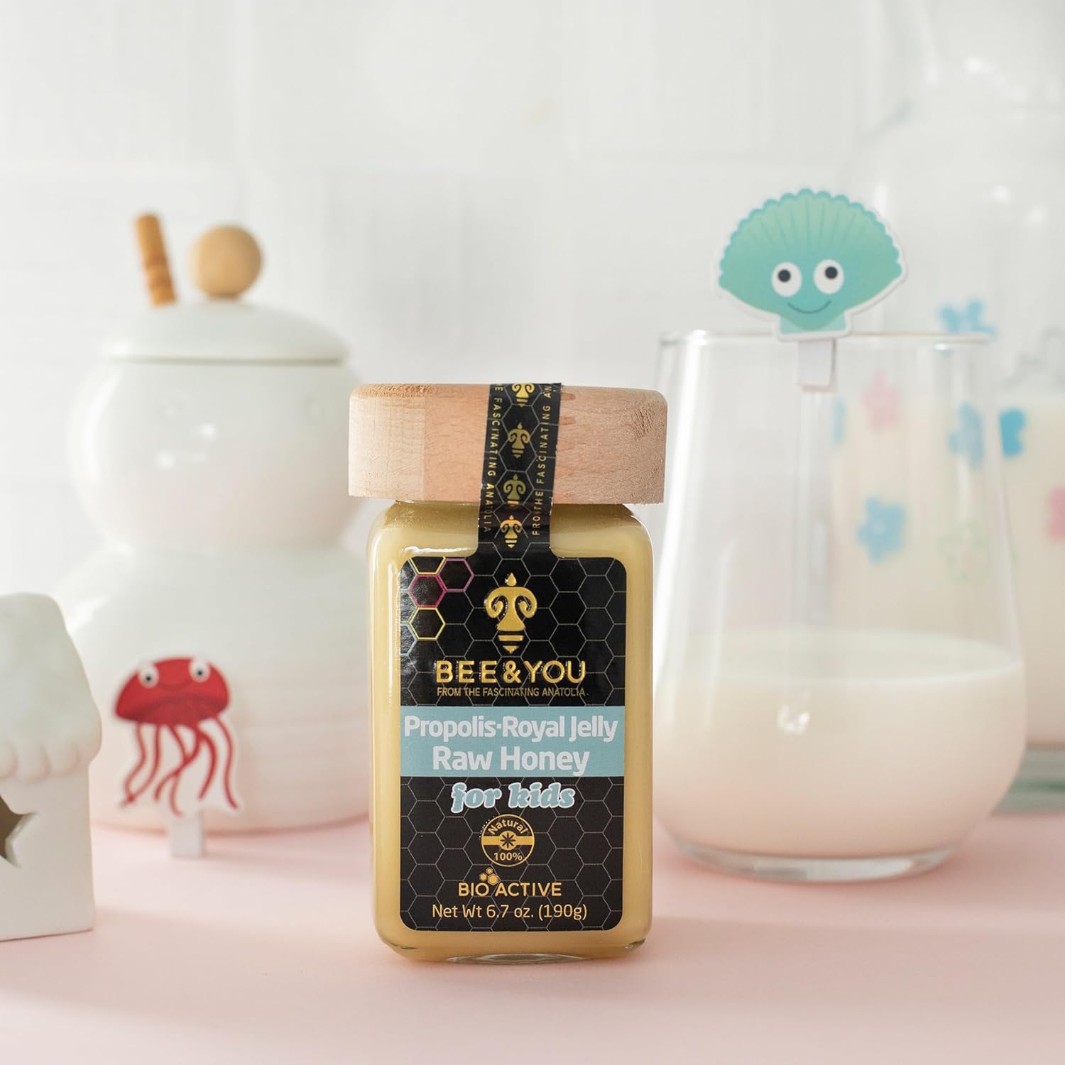 bee-you-kids-royal-jelly-raw-honey-with-propolis-extract---100-natural-superfood-for-immune-support-antioxidants---keto-paleo-gluten-free---67-oz-9