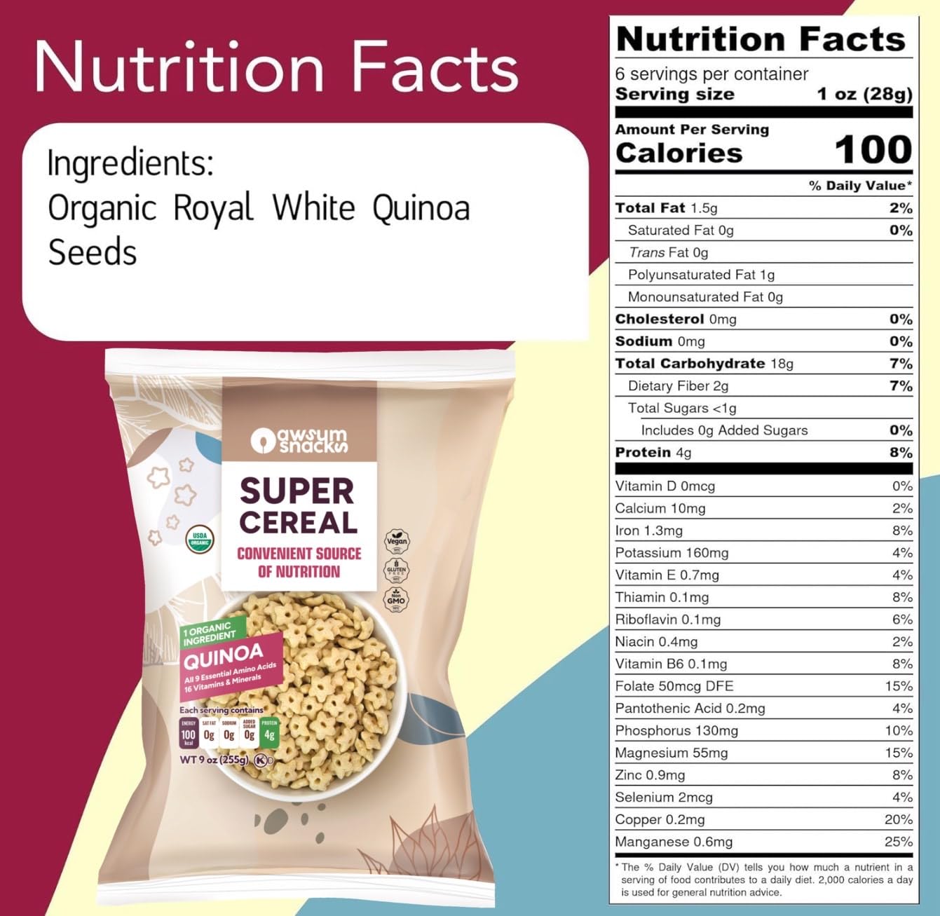 organic-vegan-gluten-free-cereal-snack-6oz---non-gmo-kosher-puffed-quinoa---diabetic-friendly-sugar-free-option-2