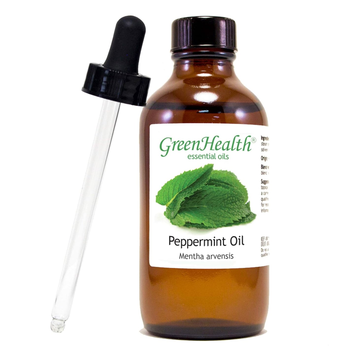 4 fl oz Peppermint Essential Oil in Glass Bottle with Dropper - 100% Pure - GreenHealth - Espot.com.au
