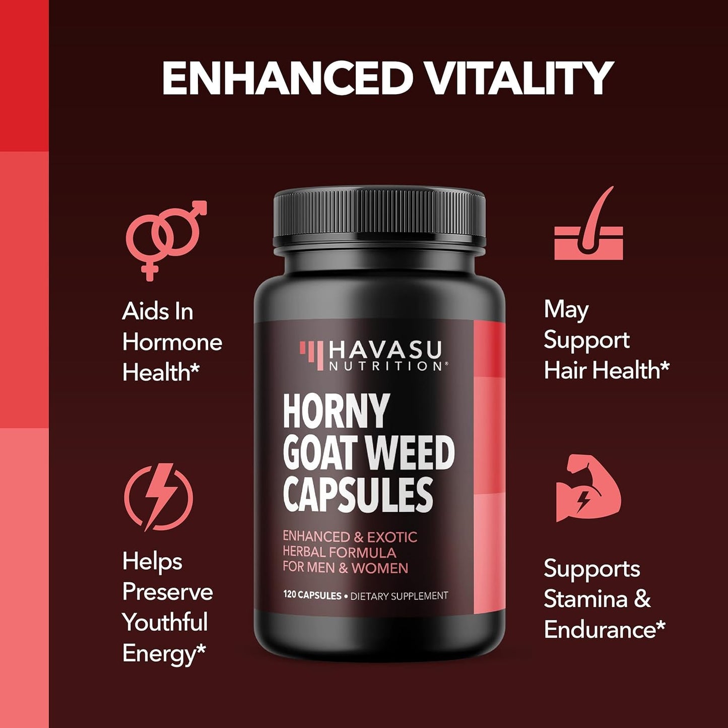 Extra Strength Horny Goat Weed Capsules for Men & Women - Boost Performance & Energy with Tongkat Ali, Muira Puama, Saw Palmetto - 2 Month Supply - Espot.com.au