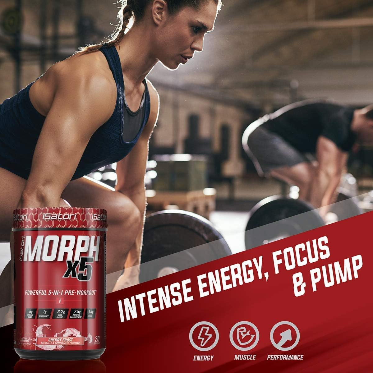 isatori-morph-xtreme-pre-workout---bombsicle-flavor-20-servings-with-classic-clear-blender-bottle-red-top-2