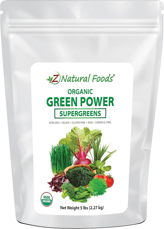Raw Vegan Gluten-Free Organic Greens Superfood Powder Blend - Barley Grass, Wheatgrass, Spirulina, Spinach, Broccoli, Alfalfa Leaf, Beet Root, Tomato, Dulse & Moringa - 5lbs Pack - Espot.com.au