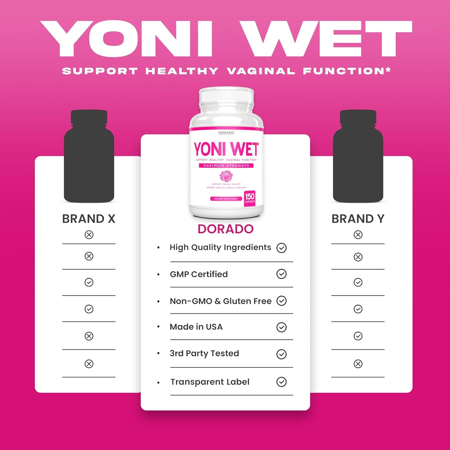 Vaginal Moisturizer & Dryness Supplement Capsules - Supports Vaginal Health & Wetness - Female Lubrication - Made in USA - Vegan & Non GMO - 3rd Party Tested - 2.5 Month Supply - Espot.com.au