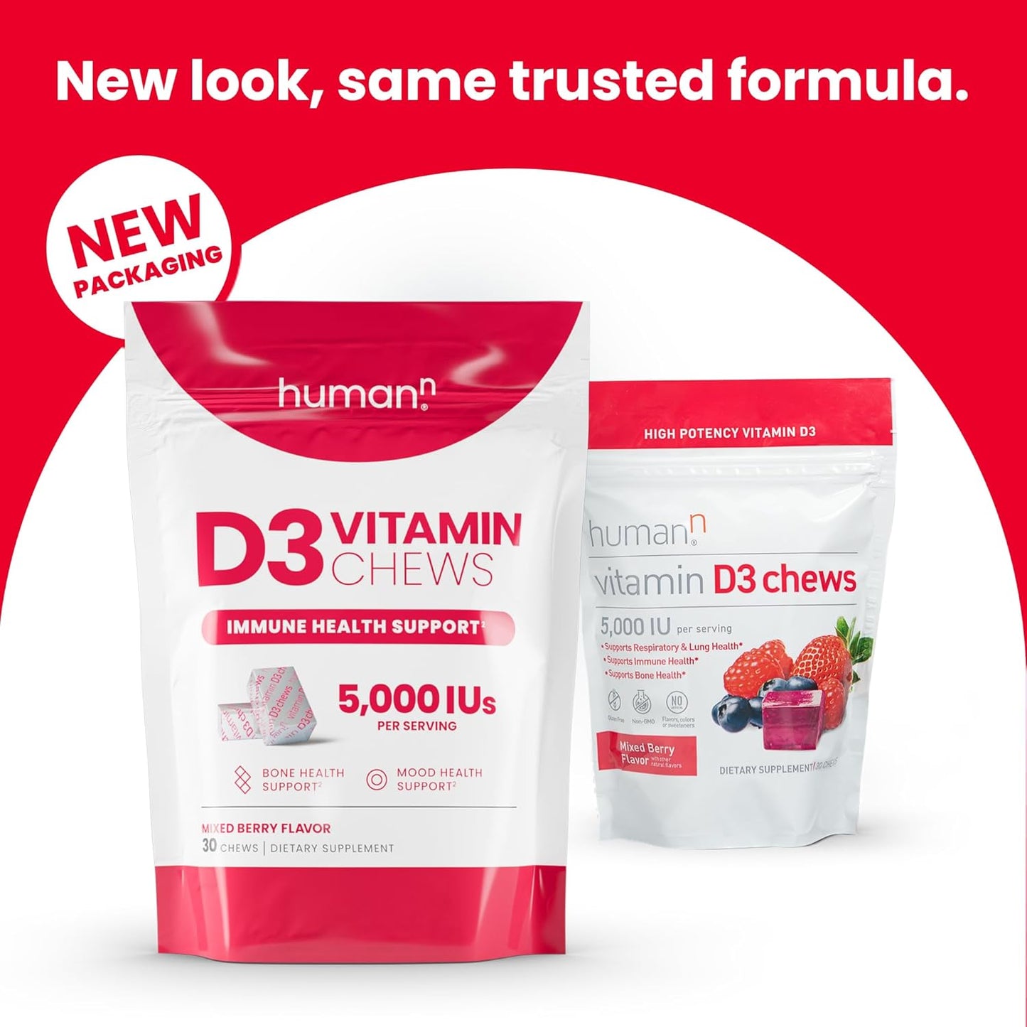 High Potency Vitamin D3 Chews 5000iu for Healthy Mood, Immunity, Respiratory & Bone Health - Mixed Berry Flavor, 30-Count - Espot.com.au