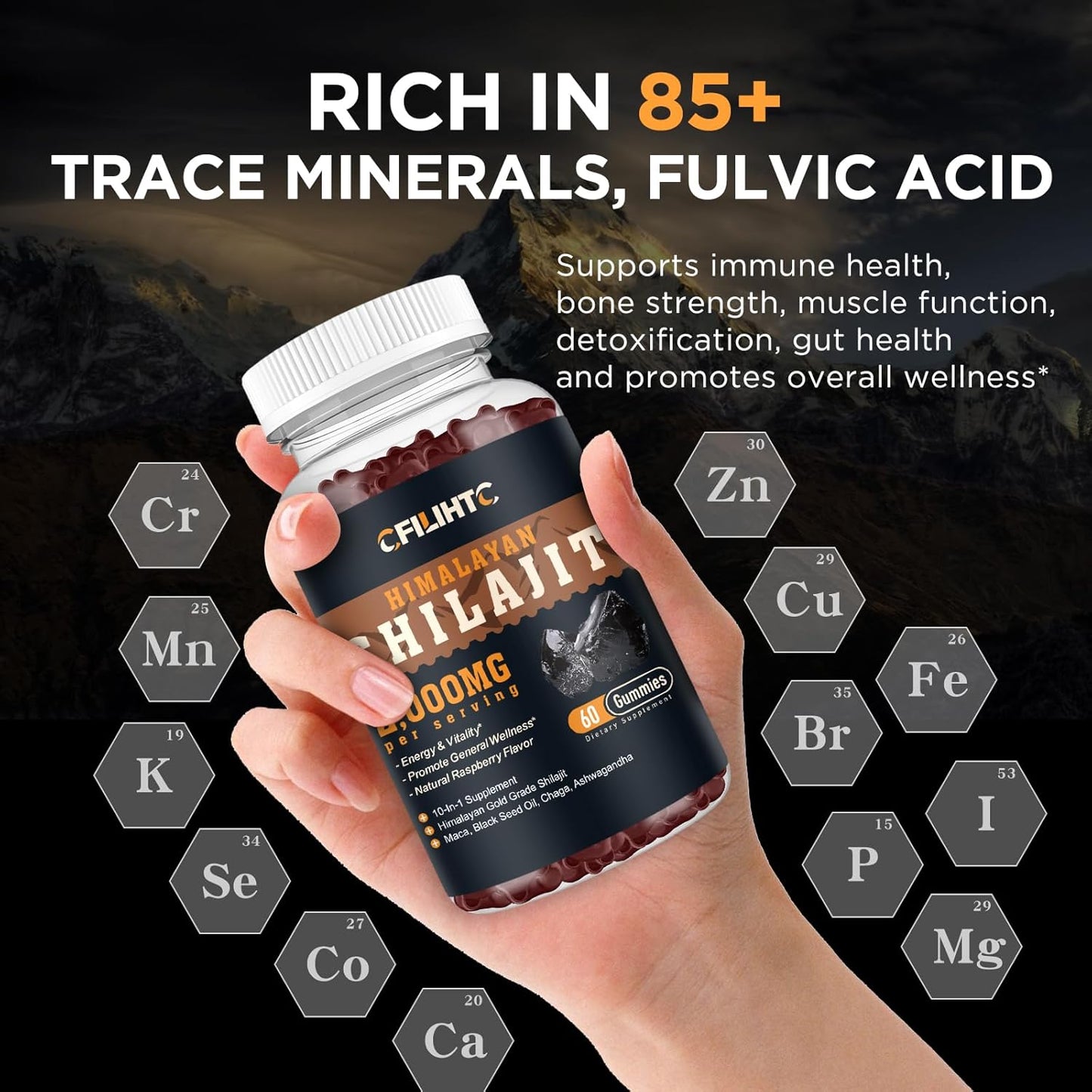 organic-shilajit-gummies-2000mg-with-85-trace-minerals---pure-himalayan-resin-for-energy-immunity-ashwagandha-maca-black-seed-oil-sugar-free-raspberry---men-women-60ct-3