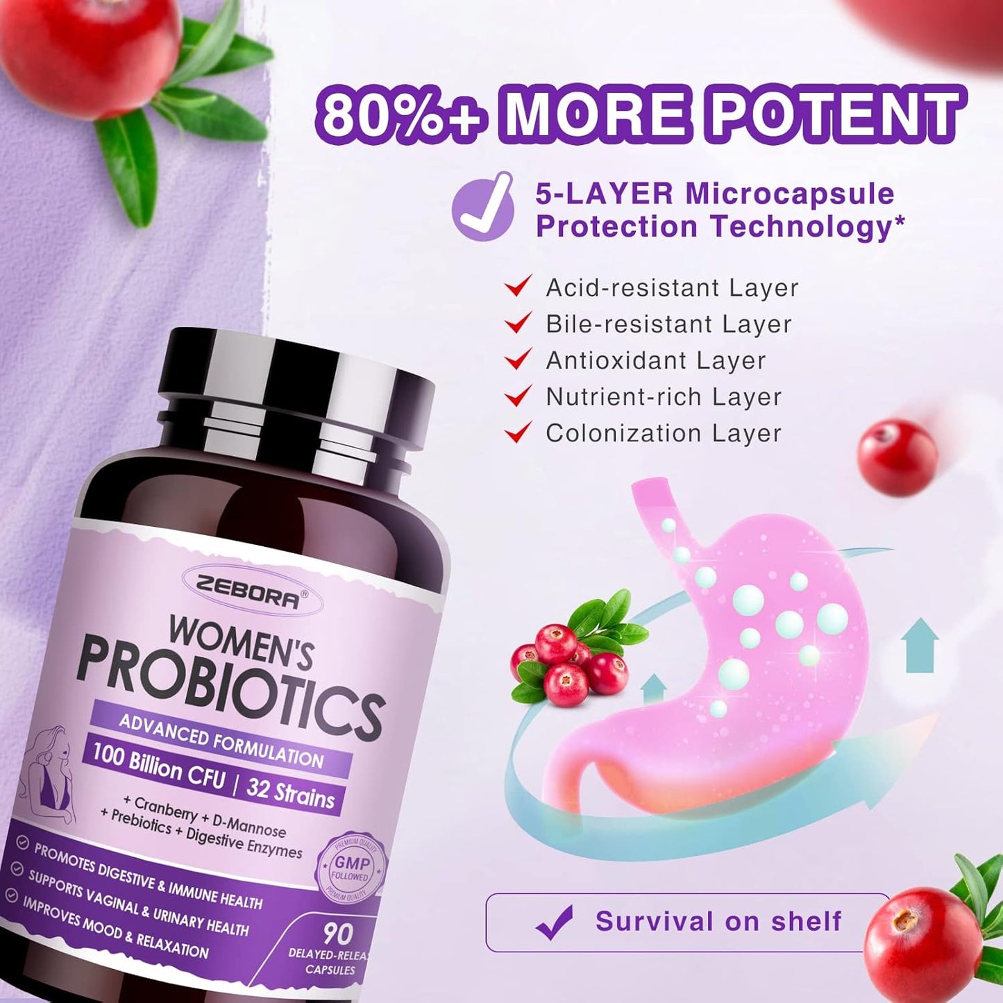 womens-probiotic-supplement-for-digestive-health-uti-support-and-immune-boost---100-billion-cfus-with-enzymes-prebiotics-d-mannose-and-cranberry---90-capsules-by-zebora-5