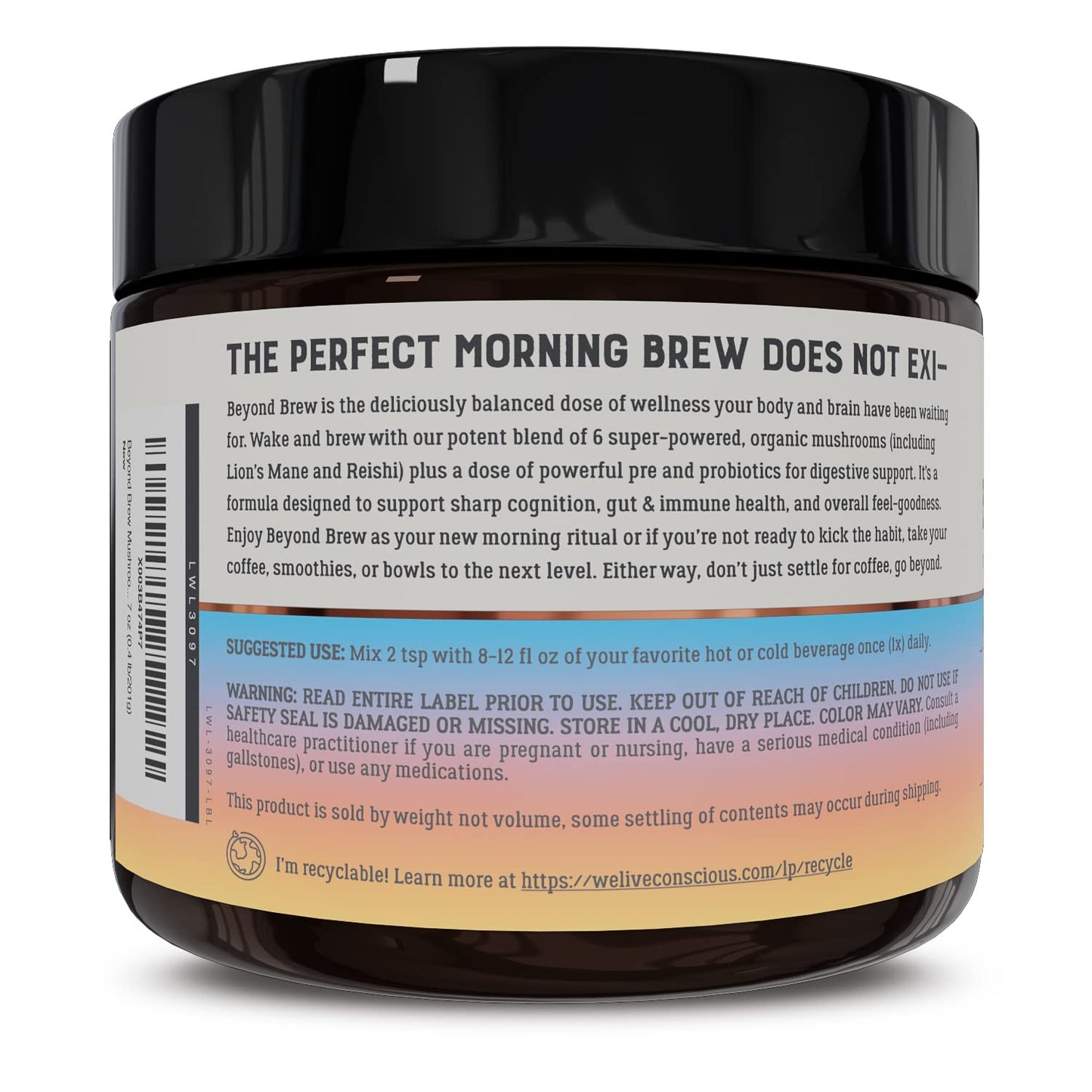 live-conscious-mushroom-superfood-coffee-with-prebiotics-probiotics---low-caffeine-healthy-coffee-substitute---30-servings-7-oz---pack-of-3-9