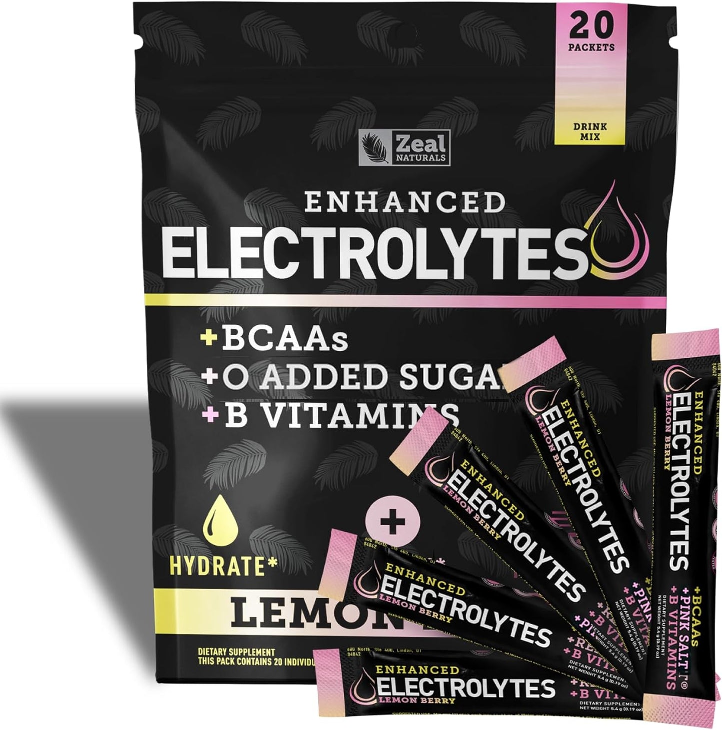 zeal-naturals-lemon-berry-electrolyte-powder-packets---20-packets-with-bcaas-b-vitamins-potassium-zinc-magnesium-for-hydration---sugar-free-keto-electrolyte-supplement-1
