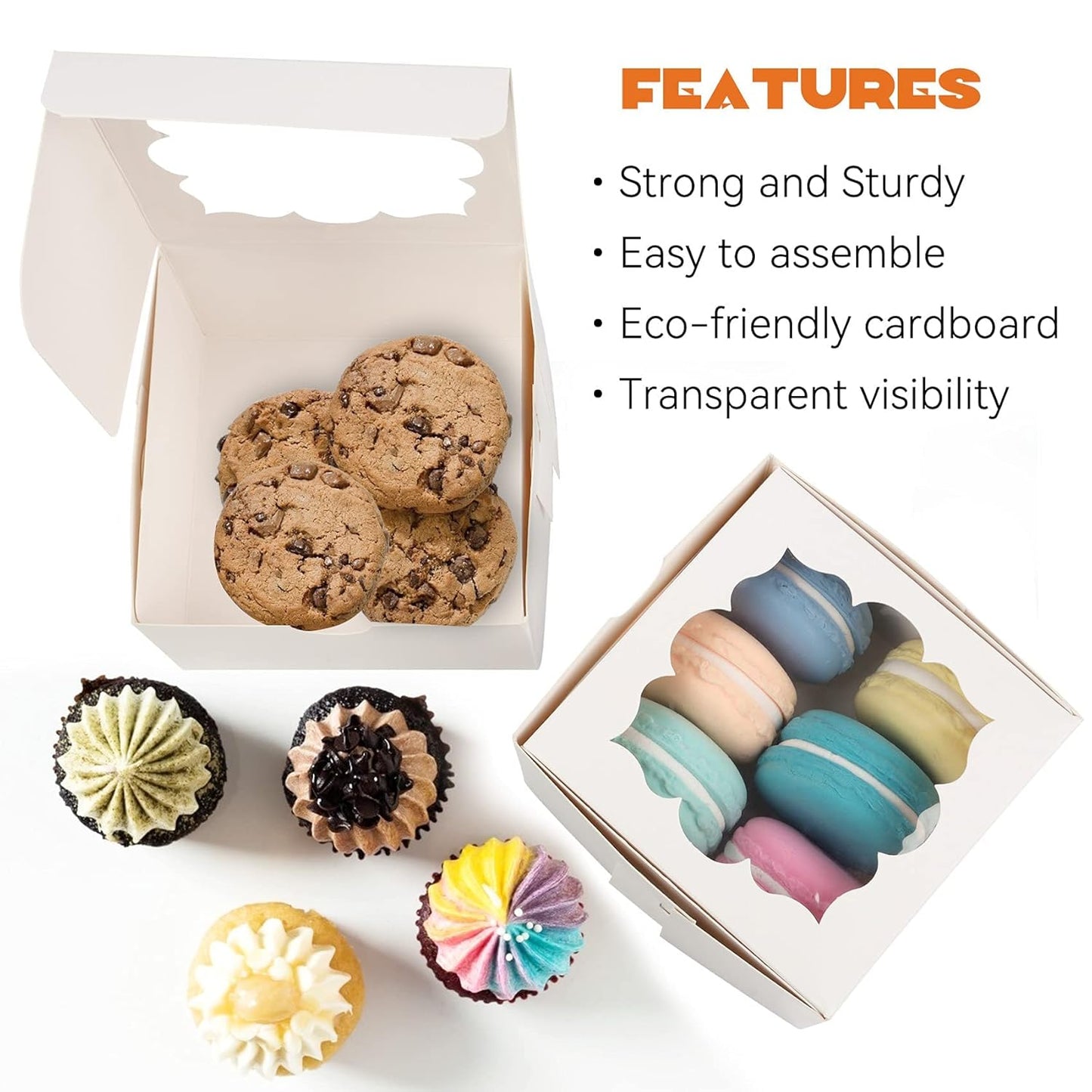 50-pack-4x4x25-inches-bakery-boxes-with-window-for-cookies-chocolate-strawberries-muffins-donuts---small-cake-boxes-for-desserts-white-3