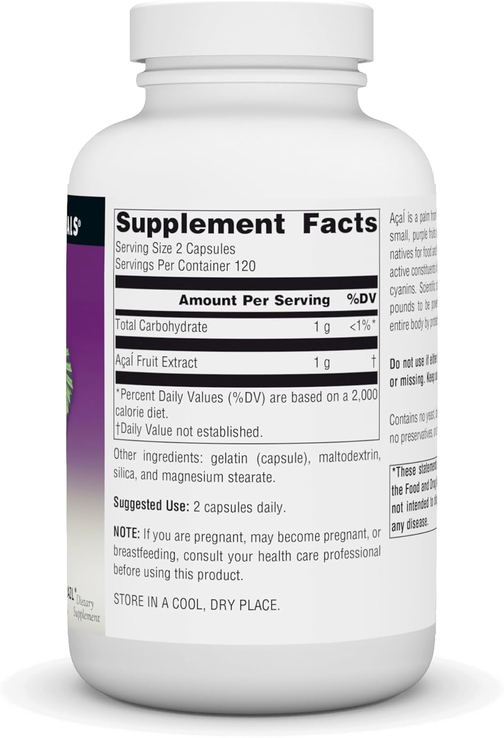 500mg Acai Extract Superantioxidant from Brazil - 240 Vegetarian Capsules by Source Naturals - Espot.com.au