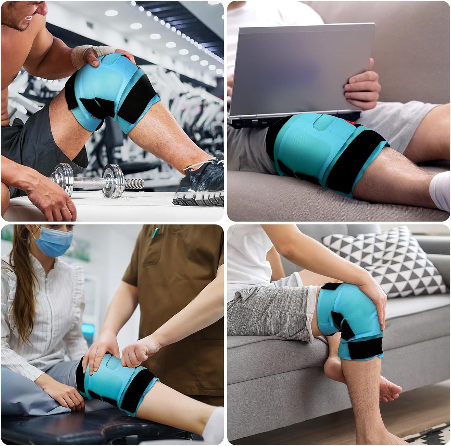 Large Knee Ice Pack Wrap with Reusable Gel - FSA HSA Eligible, Full Coverage Cold Compression Brace for Pain Relief, Injuries, Arthritis, ACL, Surgery - 23.6"x11.8 - Espot.com.au
