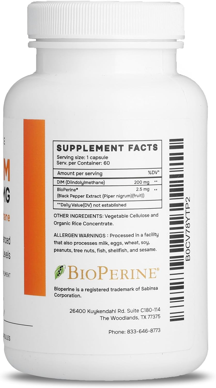 Nurse Julli DIM Supplement 200mg for Hormonal Balance | Menopause & PCOS Support | Antioxidant Boost | Natural Metabolites | Made in USA | 60 Ct. - Espot.com.au