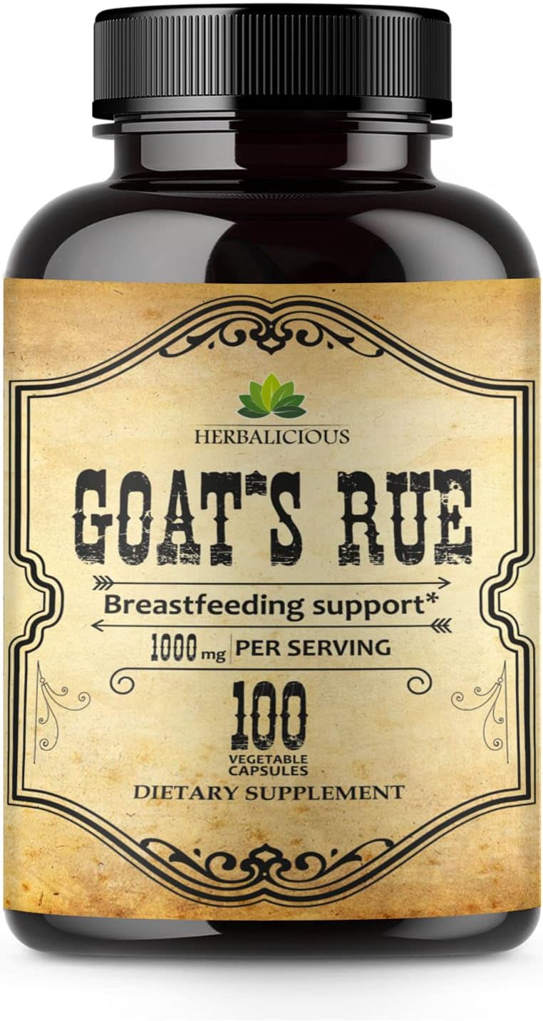 Goat’s Rue Herbal Supplement Capsules 1000mg - Breastfeeding Support - Natural Galega Officinalis - Increase Breastmilk Production - 100 Capsules - Espot.com.au