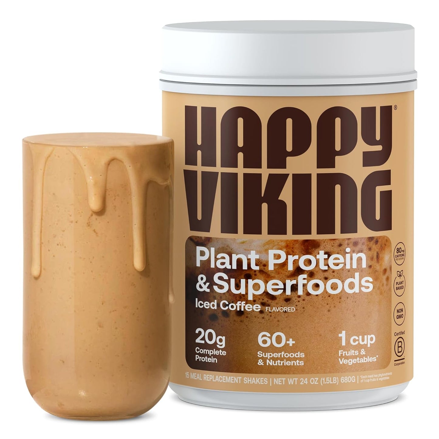 venus-williams-happy-viking-iced-coffee-protein-powder---20g-protein-keto-vegan-gluten-free-non-gmo---complete-meal-replacement-24-oz-1