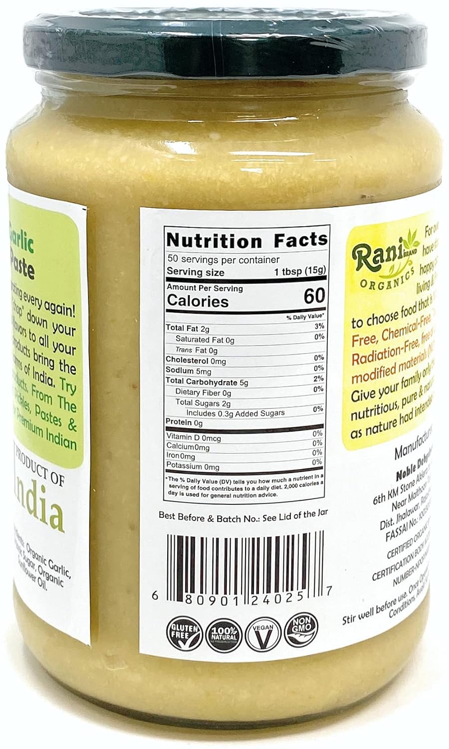 organic-garlic-cooking-paste-265oz-750g---vegan-gluten-free-non-gmo---indian-usda-certified-organic---glass-jar-4
