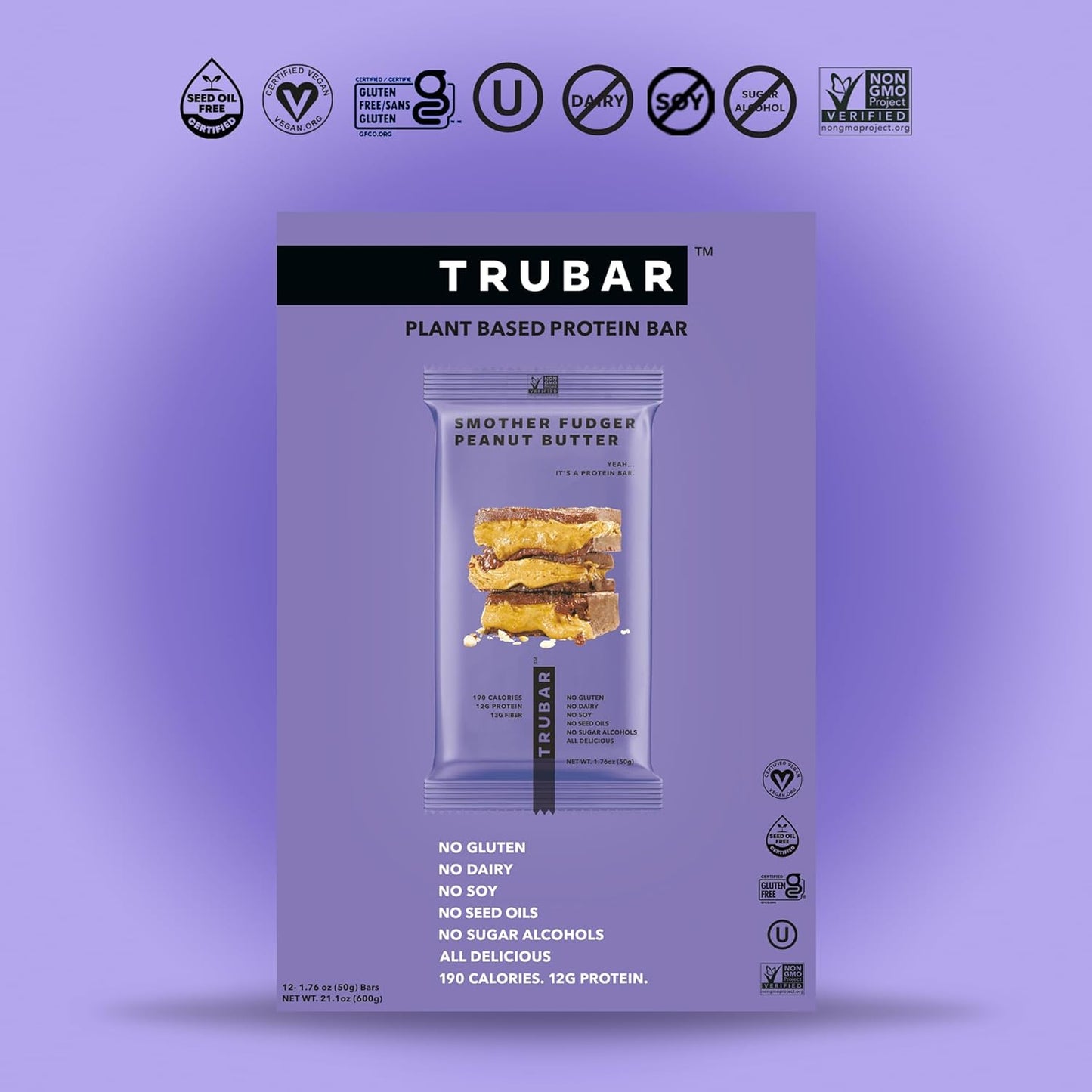 plant-based-trubar-smother-fudger-peanut-butter-protein-bars---gluten-free-dairy-free-non-gmo-high-fiber-low-fat-no-sugar-alcohols---12-ct-healthy-snack-bars-with-12g-protein-13g-fiber-6