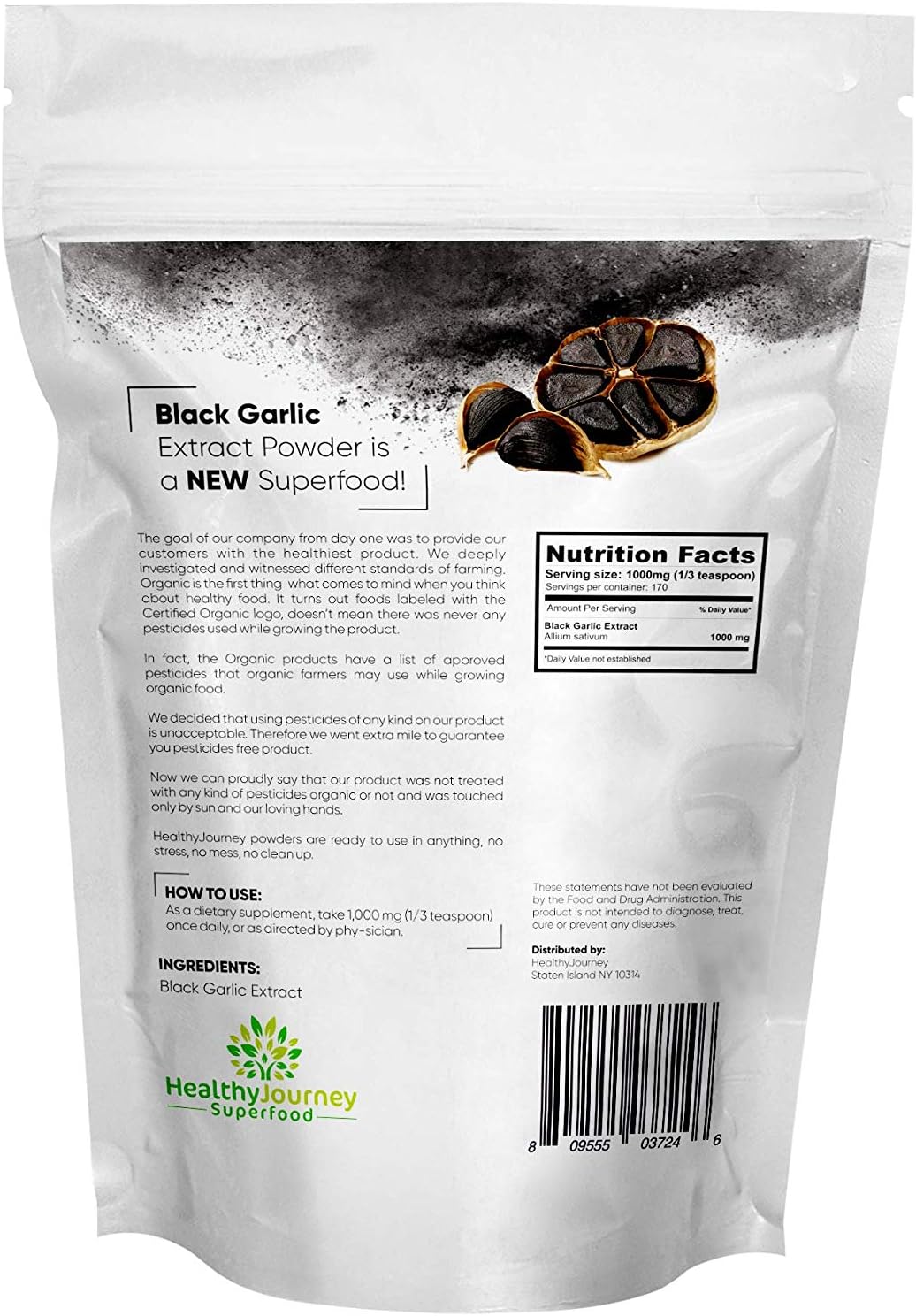healthyjourney-superfood-black-garlic-extract-powder---pesticide-free-non-gmo-vegan-gluten-free---antioxidant-rich---6-oz-3
