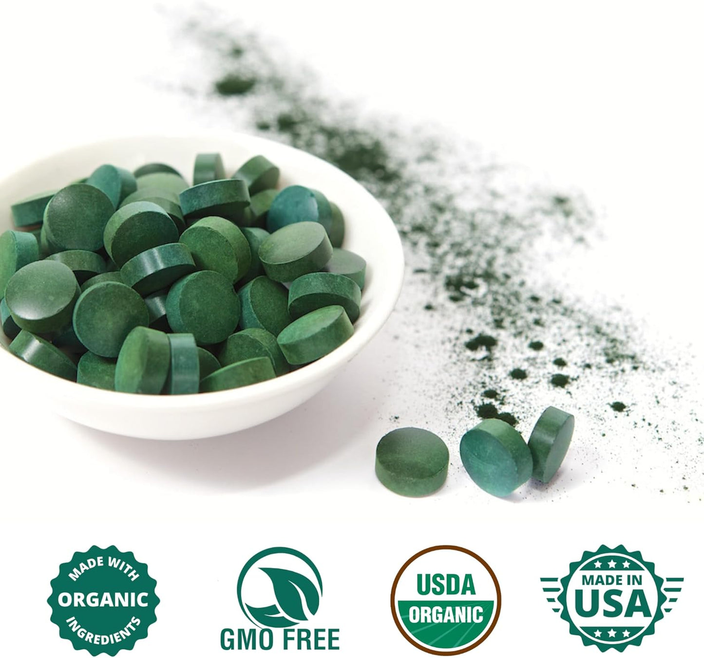 Organic Spirulina Chlorella Tablets - 400 Count - Immune Support & Energy Boost - Broken Cell Wall Algae Supplement - Organic Chlorophyll - Espirulina - Espot.com.au