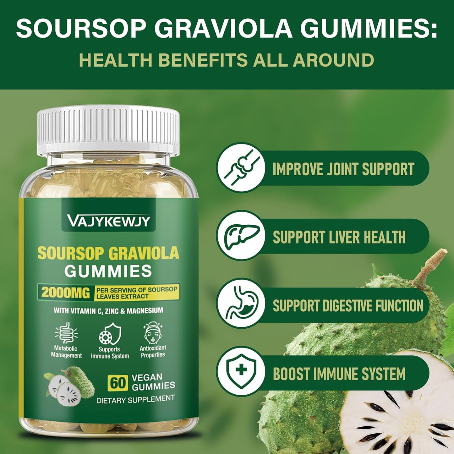 2-pack-soursop-graviola-gummies---2000mg-extract-with-vitamin-c-zinc-for-immunity---vegan-immune-support-supplement---120-gummies-3