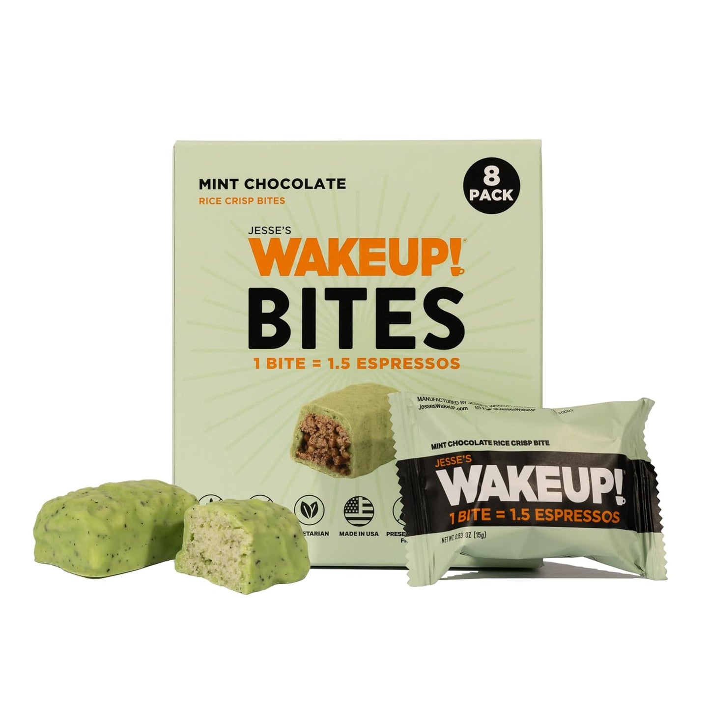 jesses-wakeup-caffeinated-mint-chocolate-protein-bites---gluten-free-vegetarian---175mg-caffeine-per-bite---boost-focus-clarity---kosher---8-pack-8