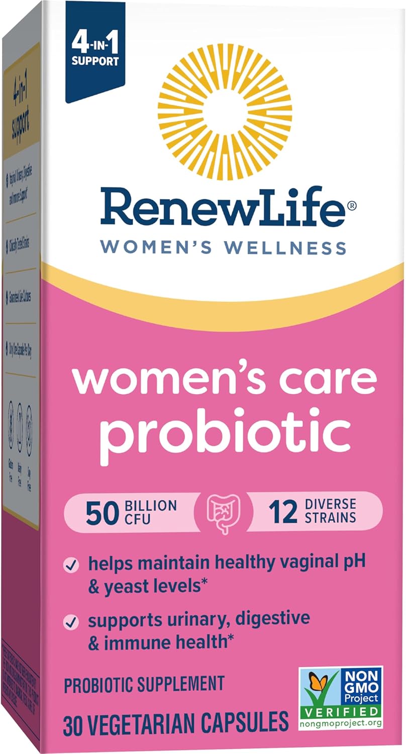 Renew Life Women's Probiotic Capsules - 50 Billion CFU, Supports pH Balance, Vaginal & Urinary Health - L. Rhamnosus GG - 30 Count - Espot.com.au