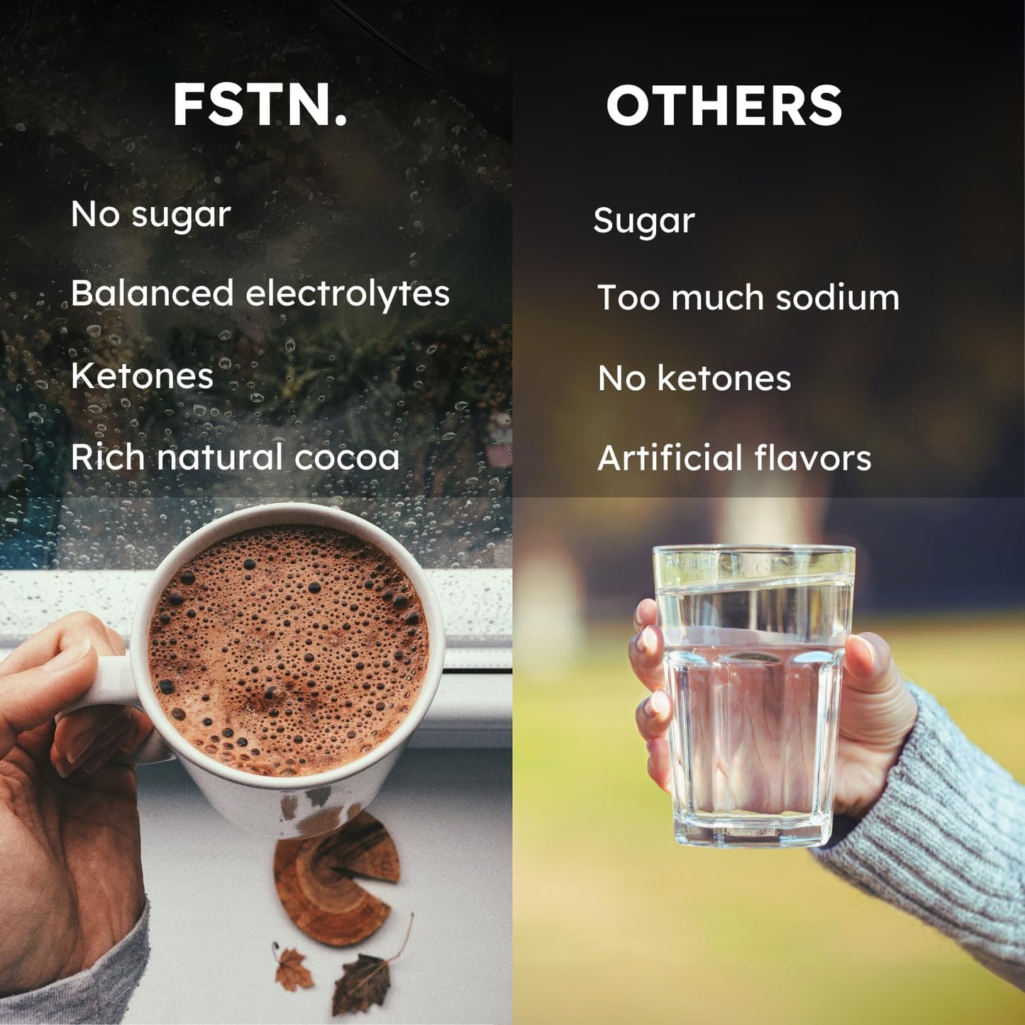 Ketone-Enhanced Fasting Chocolate Electrolyte Supplement with No Sugar Salt - Hydration Drink Mix for Fasting - FSTN Brand - Espot.com.au