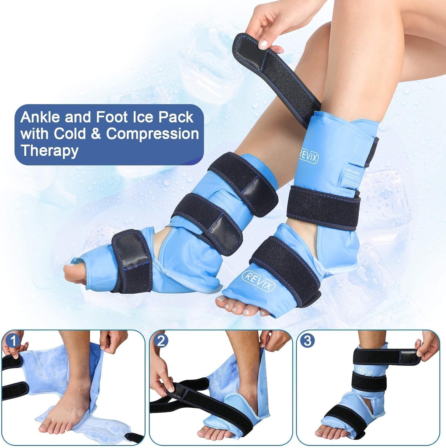 Reusable Gel Ice Pack for Knee and Ankle Injuries - REVIX Ice Wrap for Pain Relief - Espot.com.au
