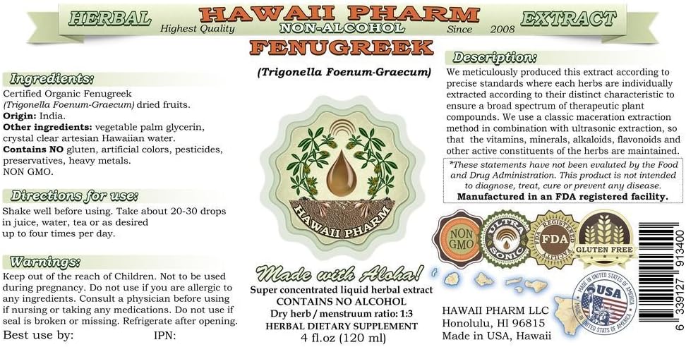 organic-alcohol-free-fenugreek-liquid-extract---2-oz-herbal-supplement-from-hawaii-pharm-2