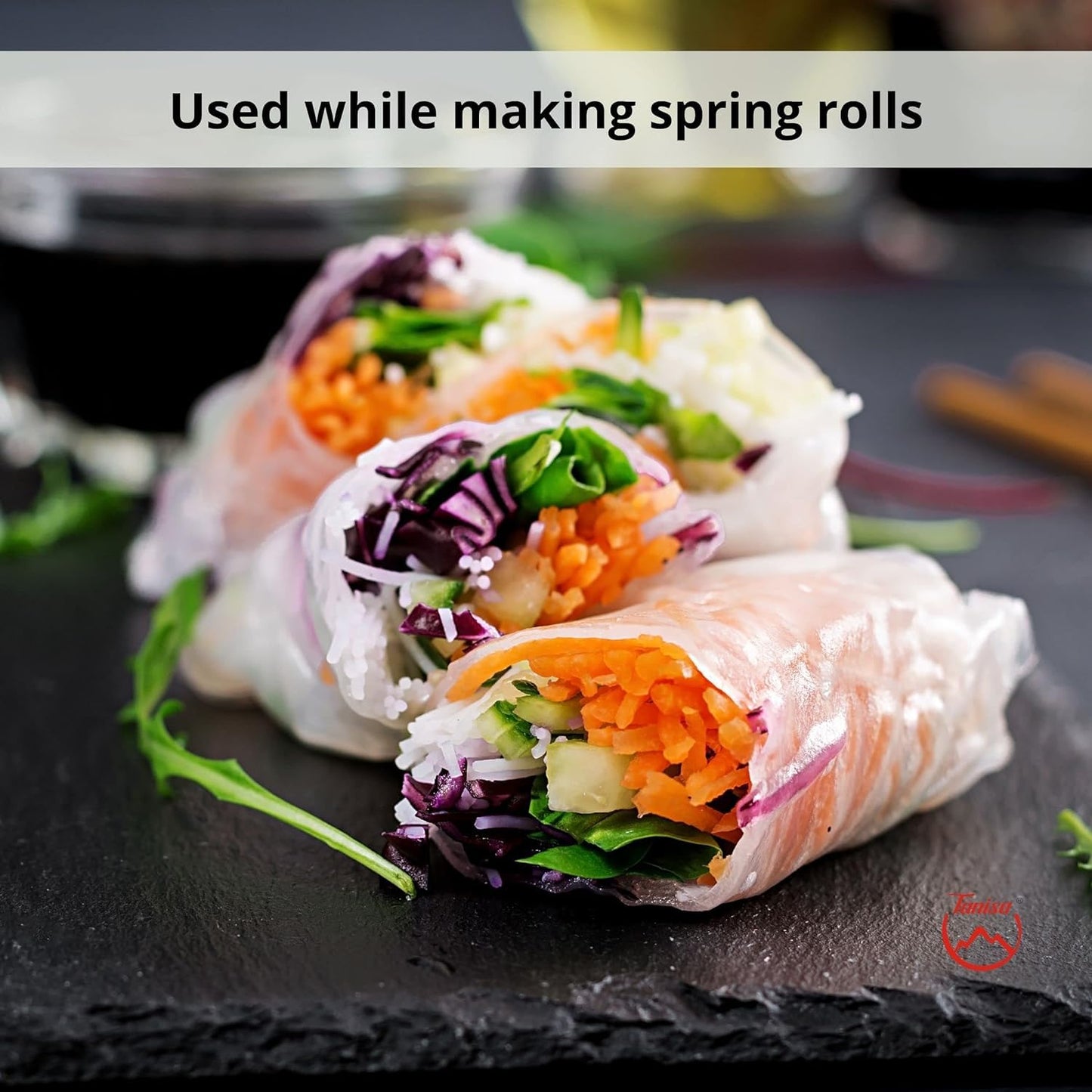 38 Sheets Tanisa Organic Rice Paper Wrappers, 22cm, 12 oz - Low Carb Tortilla, Spring Roll Wrappers, Gluten Free Wraps - Non GMO Banh Trang Goi Cuon - Espot.com.au