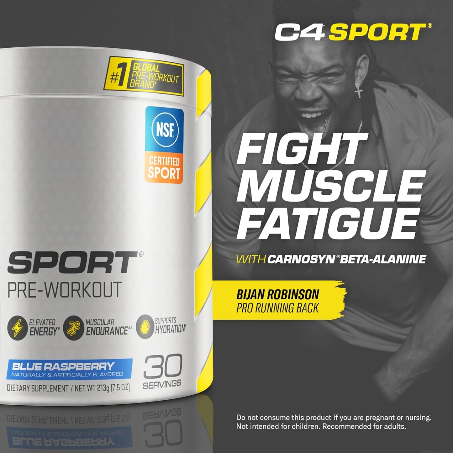 Cellucor C4 Sport Blue Raspberry Pre Workout Powder - Energy Boost with Creatine, Caffeine, Beta-Alanine - NSF Certified Sport Performance Blend - 30 Servings - Espot.com.au