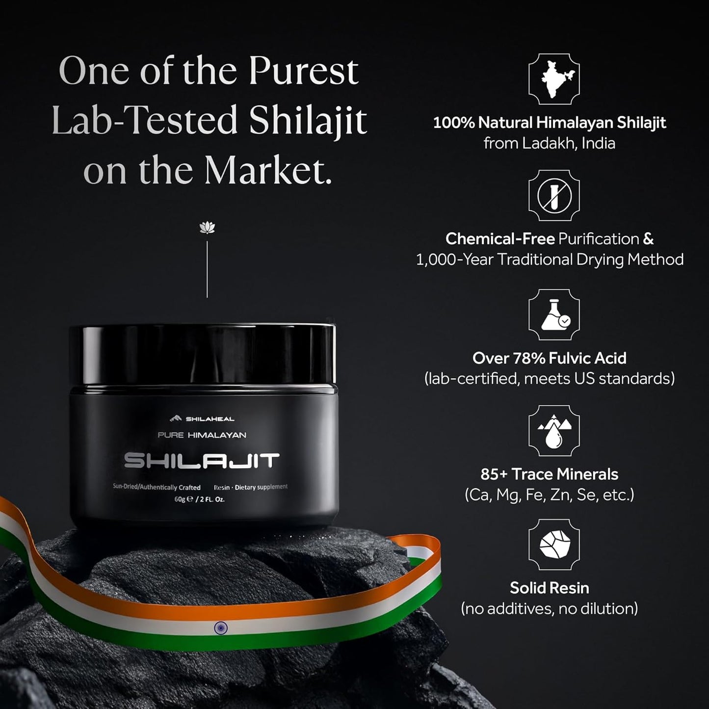 100% Natural Shilajit Resin from Ladakh, Himalayas | Stamina and Energy Boost | Immune Support | 78%+ Fulvic Acid | 85+ Trace Minerals | 4-Month Supply - Espot.com.au