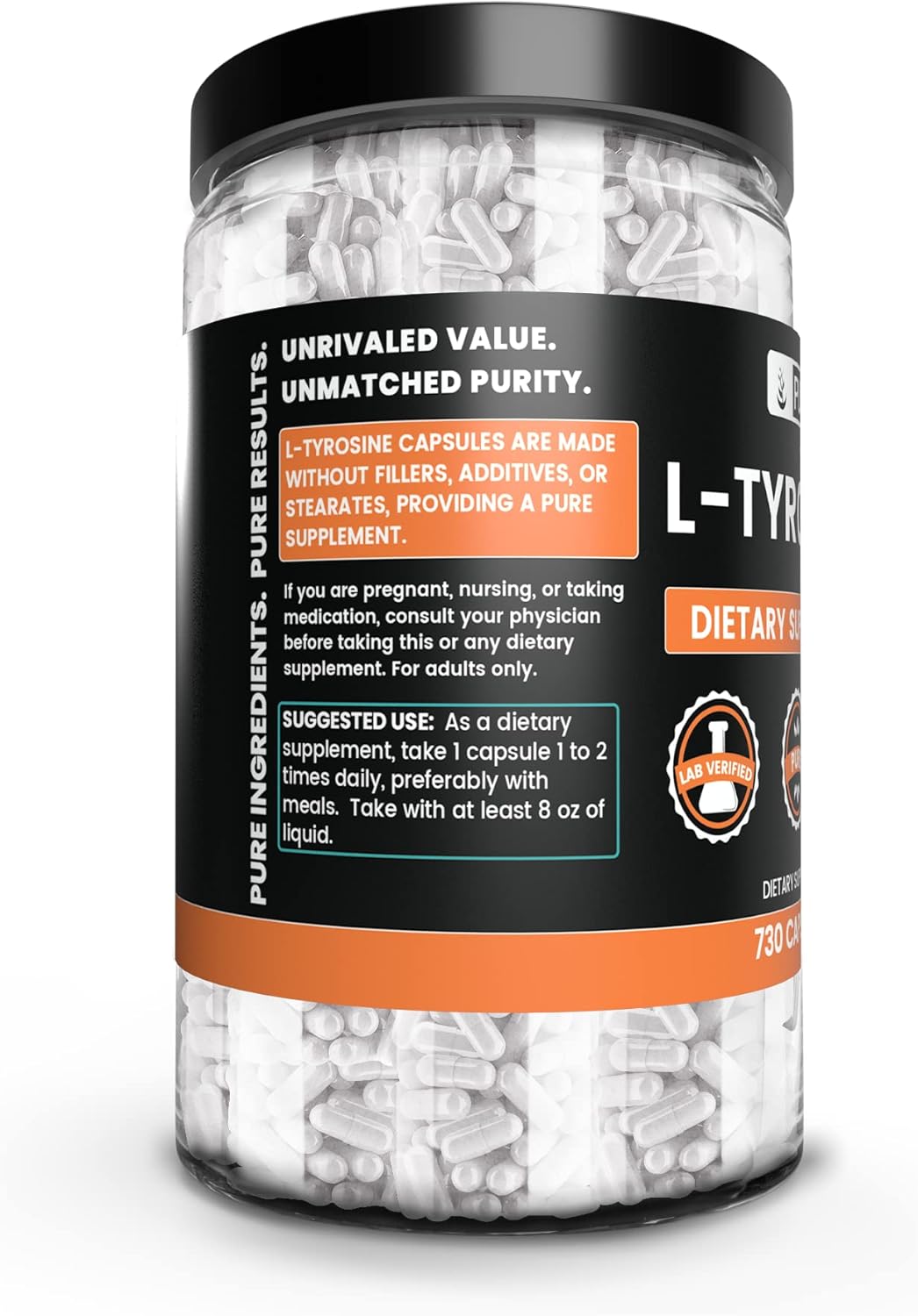 730-capsules-of-pure-l-tyrosine-supplement---no-magnesium-or-rice-fillers---lab-verified-always-pure-2