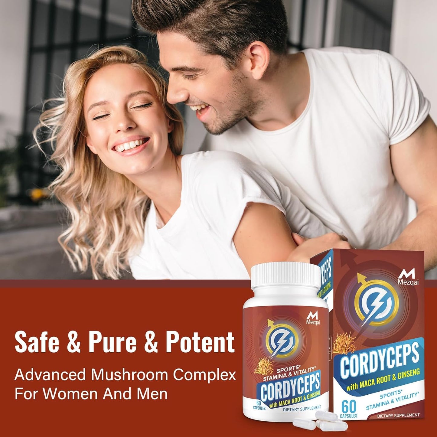 780 Mezqai Cordyceps Mushroom Capsules for Immune & Energy Support - Cordyceps Militaris, Maca Root, Ginseng, Rhodiola - Endurance & Athletic Performance Supplement