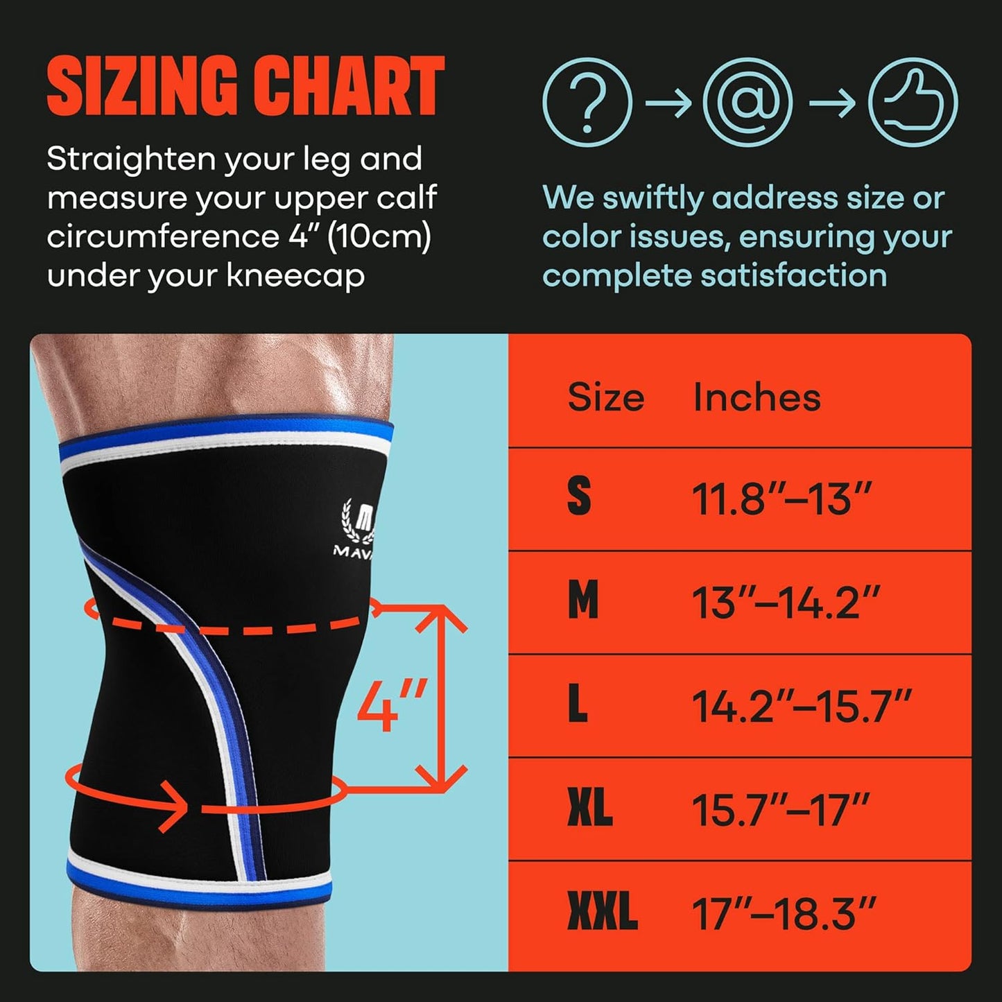 7mm Neoprene Knee Sleeves for Weightlifting, Cross Training, Squats - Men & Women - Mava Sports