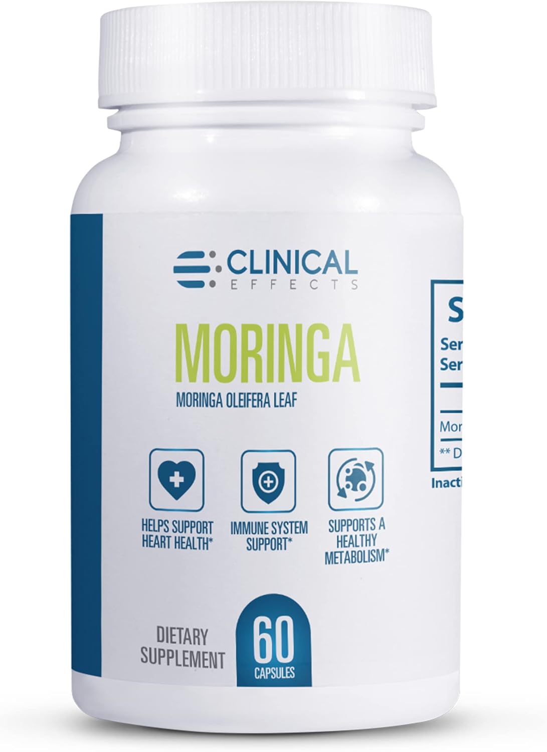 800mg Moringa Capsules for Heart, Joint, Energy & Immune Support - Clinical Effects Moringa Oleifera Superfood Supplement