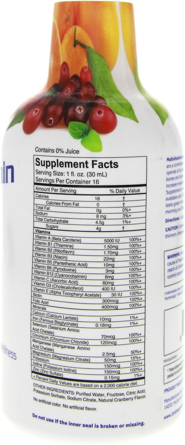 Citrus Burst Liquid Multi-Vitamin and Mineral Supplement - 16 oz Bottle for Pro-Wellness - Espot.com.au