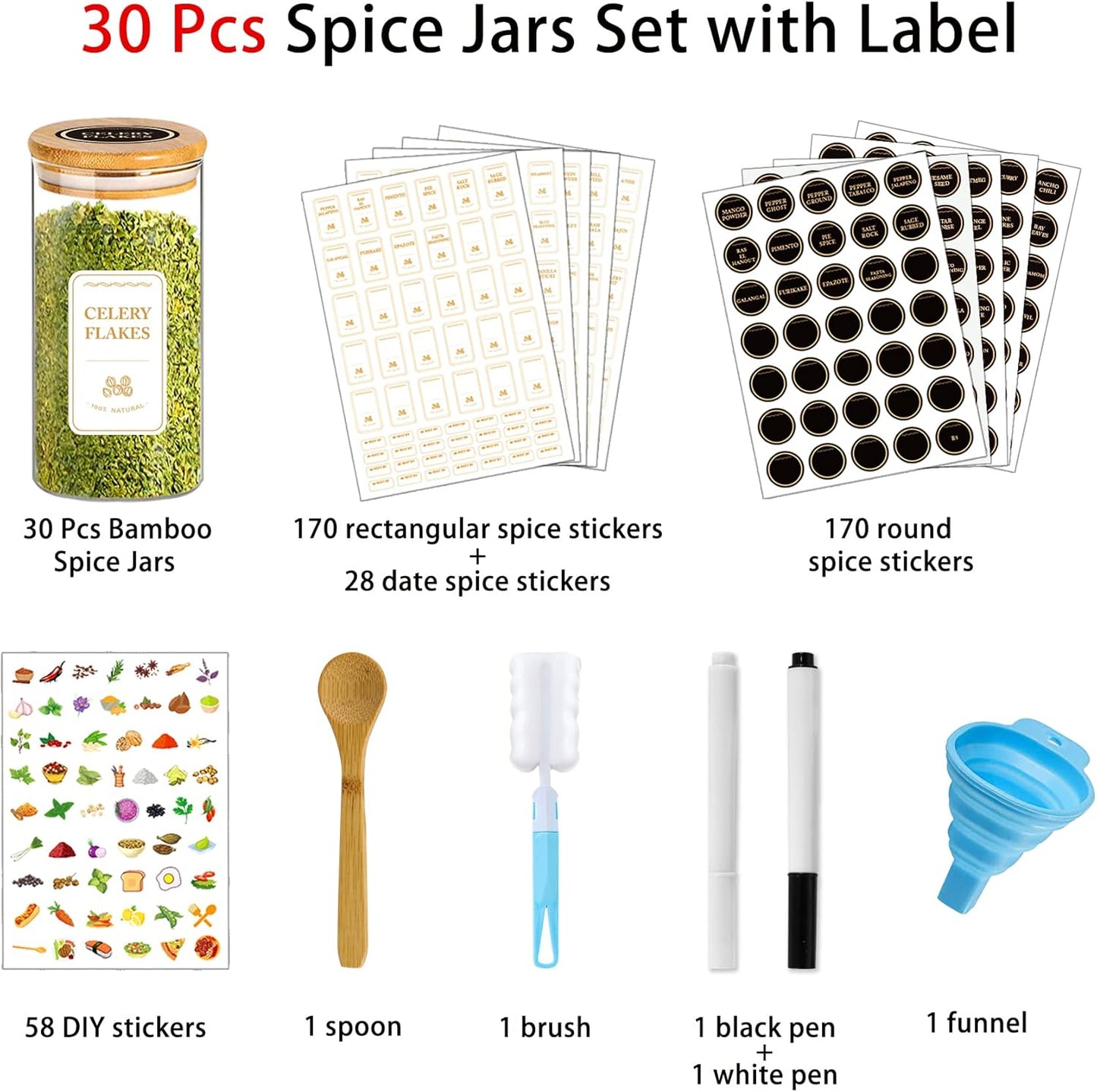 30pcs-6oz-glass-spice-jars-with-bamboo-lids-and-labels---stackable-airtight-containers-for-kitchen-seasoning-tea-herbs-coffee-sugar-3