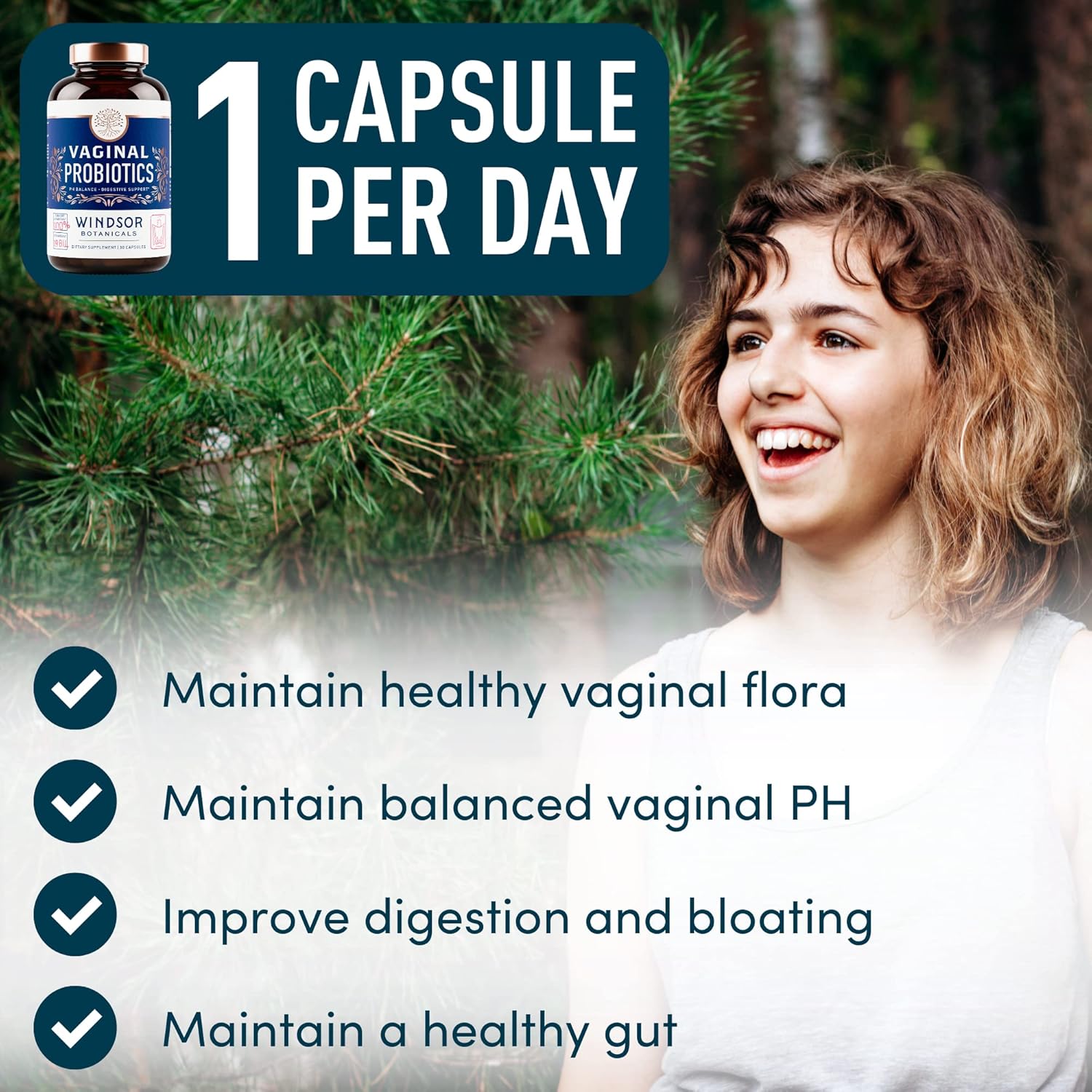 Feminine Balance Complex Probiotics - 19Bil CFU Lactobacillus Salivarius for PH Balance, Digestive & Gut Health - BV Support Supplements - 30 Capsules by WINDSOR BOTANICALS - Espot.com.au