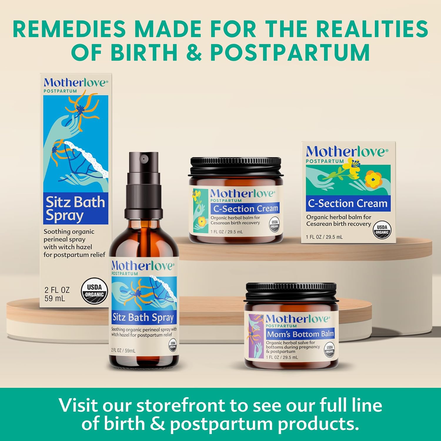 Organic Herbal Salve for Pregnancy & Postpartum with Witch Hazel - Motherlove Mom's Bottom Balm (2 oz) - Non-GMO Ointment - Espot.com.au