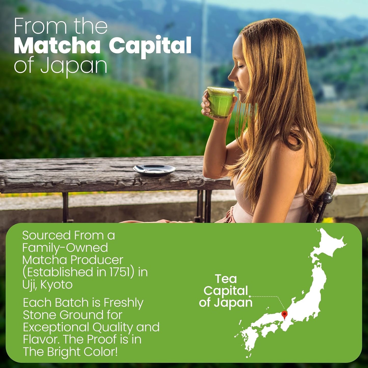 Premium Eco Heed Organic Japanese Matcha Green Tea Powder - Stone Ground Culinary Grade - Additive-Free - 3.5oz Pack - Espot.com.au