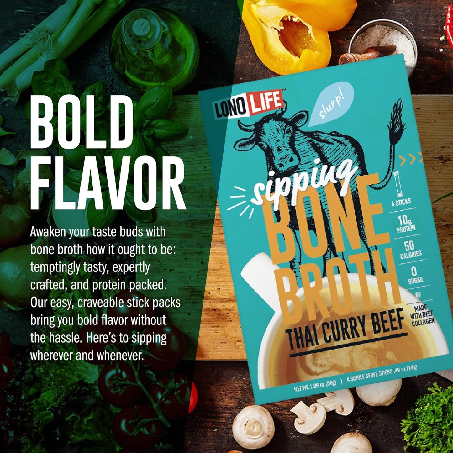 grass-fed-thai-curry-beef-bone-broth-powder-mix-with-10g-protein---keto-paleo-friendly---collagen-rich---natural-ingredients---4-portable-stick-pack-servings-6