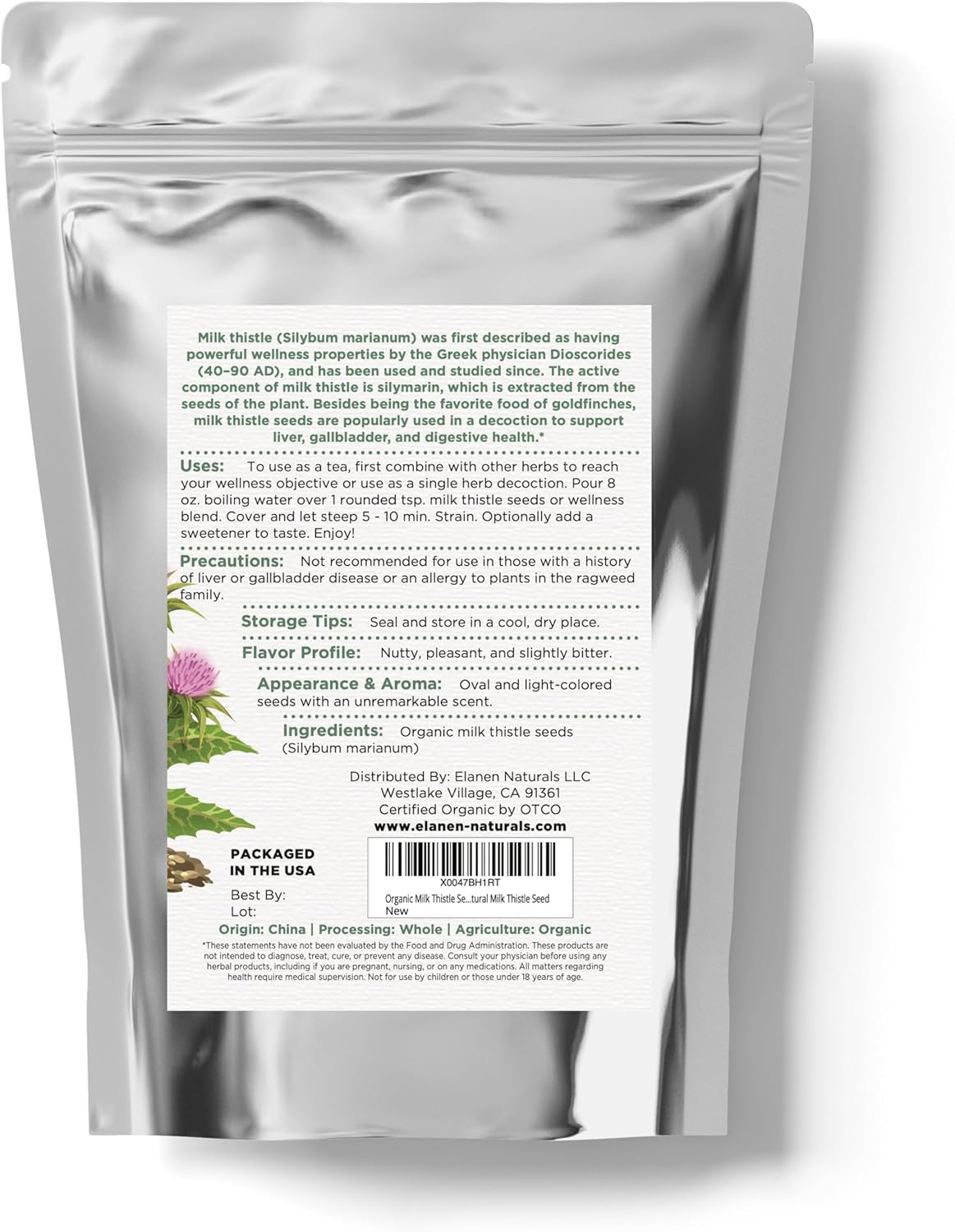usda-certified-organic-milk-thistle-seeds-4-oz-113g-by-elanen-naturals---bulk-dried-silybum-marianum-semillas-de-mariano---whole-natural-seed-4