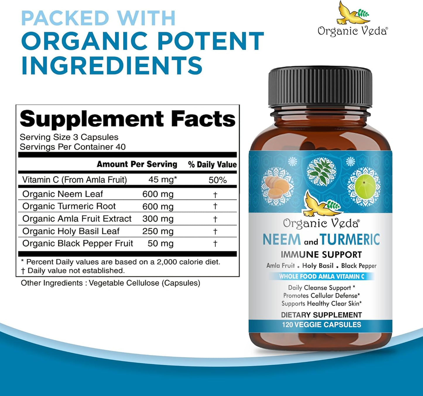 organic-veda-neem-turmeric-capsules-with-amla-tulsi-holy-basil-black-pepper---immune-support-supplement---promotes-clear-skin-cellular-defense---120-vegan-capsules-3