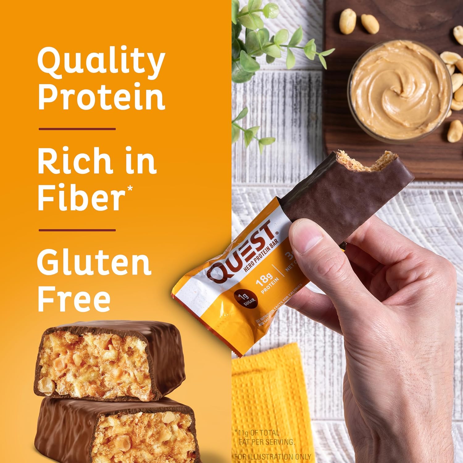 quest-nutrition-crispy-chocolate-peanut-butter-hero-protein-bar---high-protein-low-sugar-gluten-free-keto-friendly-snack---12-count-3