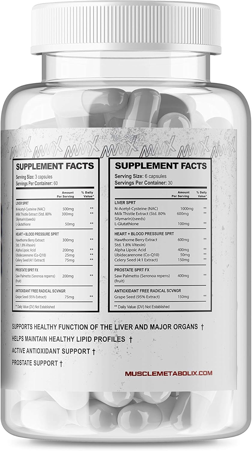 Cycle Safe Liver & Organ Defense Supplement with Prostate & Liver Support - 180 Capsules, Antioxidant Grape Seed Extract for Men's Health - Espot.com.au