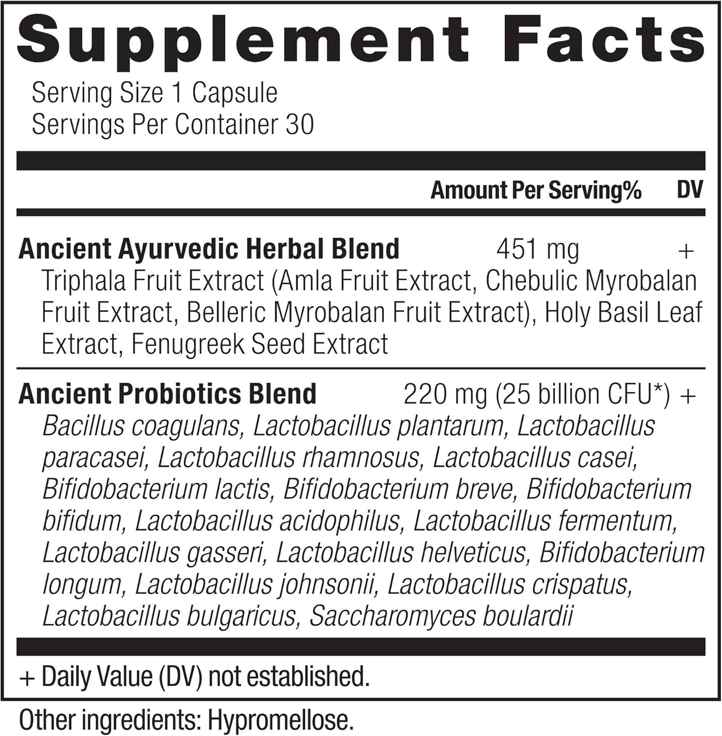 Women's Once Daily Probiotic Capsules, 30ct - Digestive & Immune Support, Bloating & Constipation Relief, Gluten Free, Superfoods Blend - 25 Billion CFUs - Ancient Nutrition - Espot.com.au