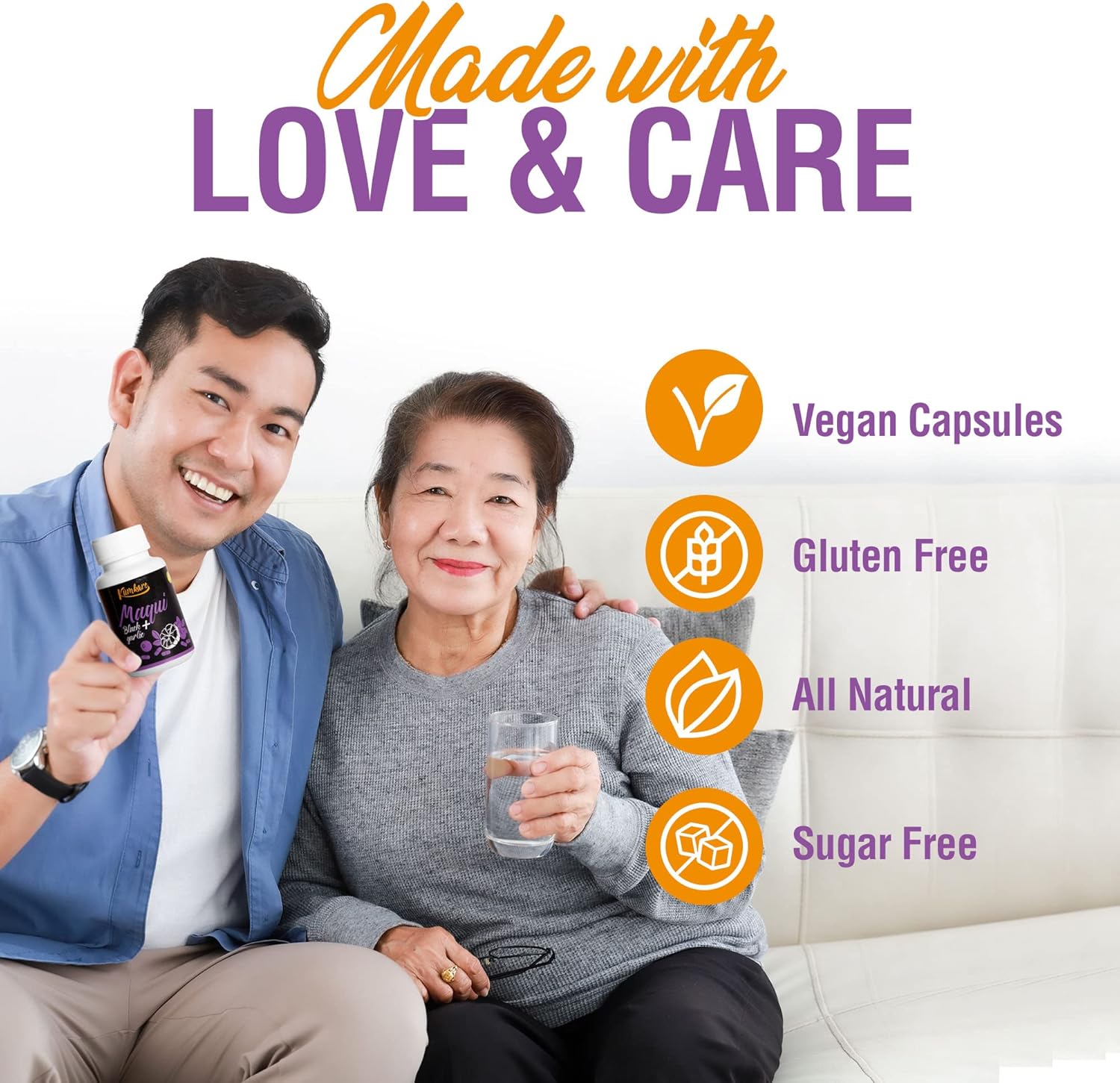 Immune Support Supplement with Vitamins C, Zinc, and Antioxidants for Adults - Maqui Berry and Black Garlic - 60 Capsules - Espot.com.au