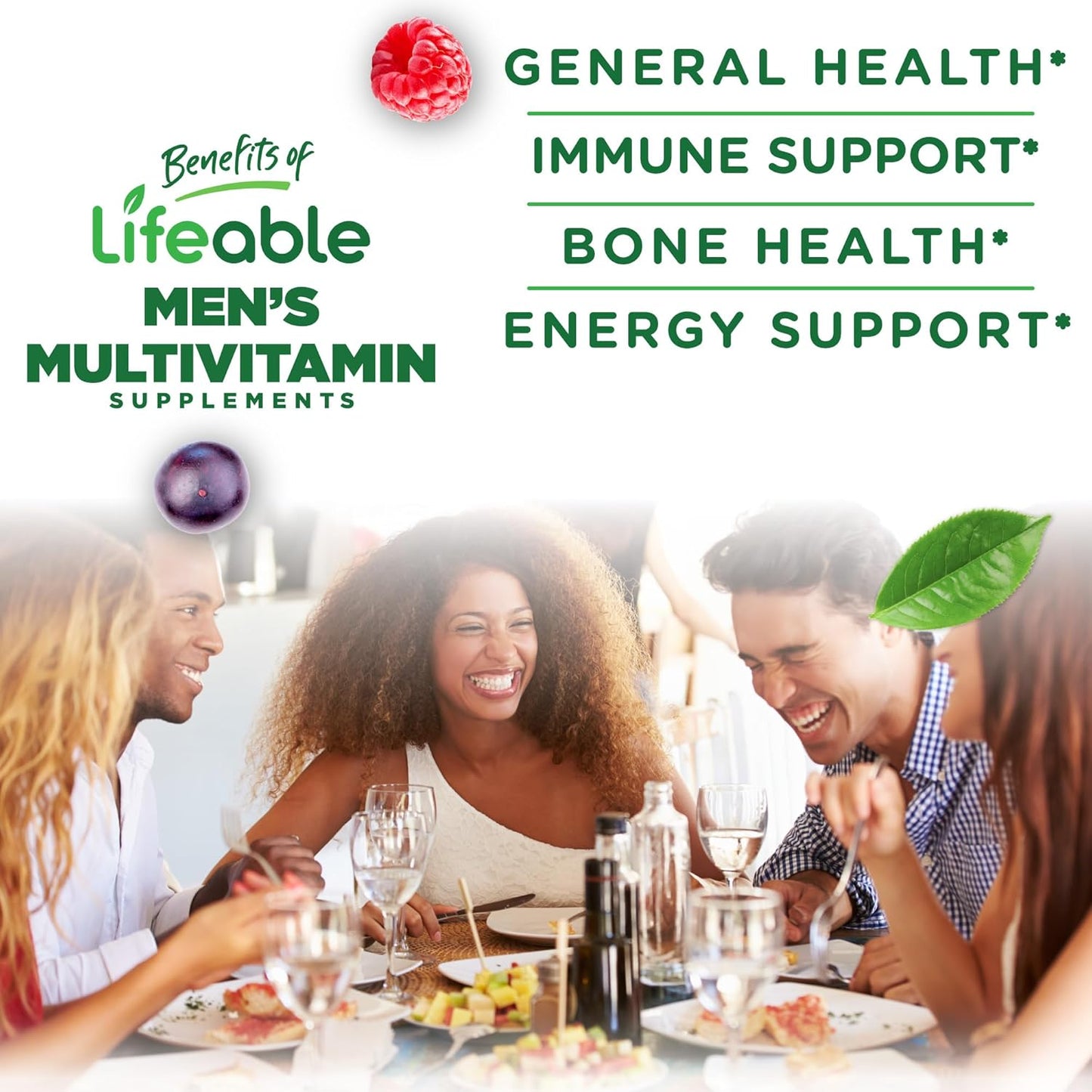 Men's Multivitamin Gummies with Vitamins A, C, D, E, B-Complex, Zinc, and Ginseng | 90 Count - Espot.com.au